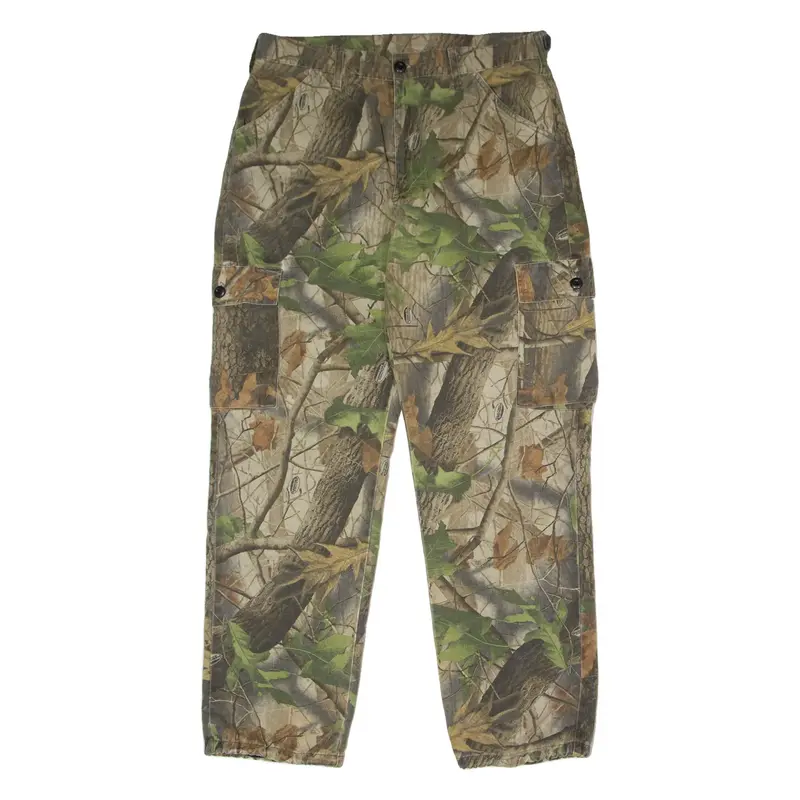 Realtree Camouflage Cargo Mens Twill Trousers Brown Regular Straight W36 L30