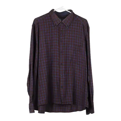 Sea Barrier Checked Flannel Shirt - 2XL Burgundy Cotton