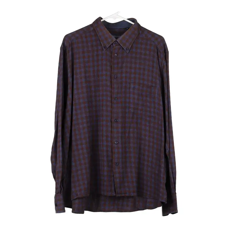 Sea Barrier Checked Flannel Shirt - 2XL Burgundy Cotton