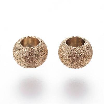 Ion Plating(IP) 304 Stainless Steel Textured Spacer Beads