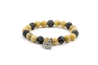 Agato MINK107/17 Lava Stone and Howlite Bead Bracelet