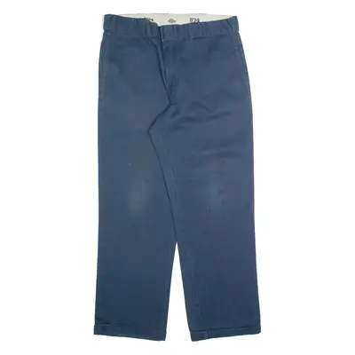 DICKIES Chino Mens Trousers Blue Regular Straight W36 L32