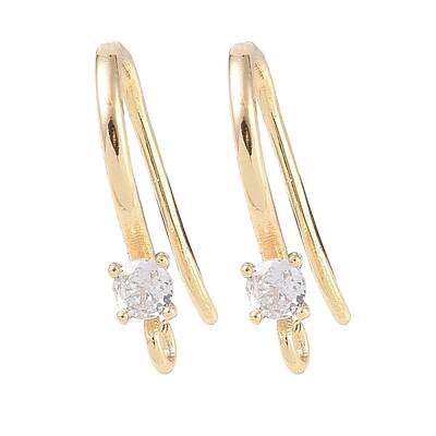 Brass Micro Pave Cubic Zirconia Earring Hooks