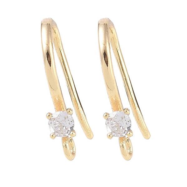 Brass Micro Pave Cubic Zirconia Earring Hooks