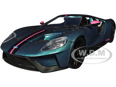 2017 Ford GT Blue Metallic with Pink and Black Stripes \