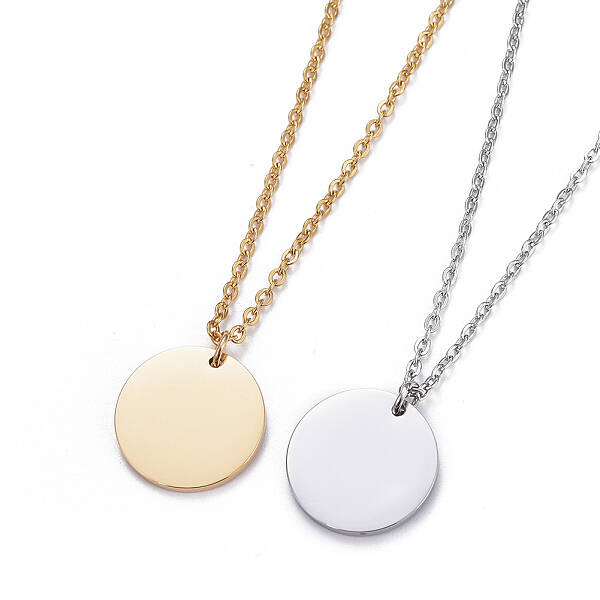 304 Stainless Steel Cable Chains Pendant Necklaces