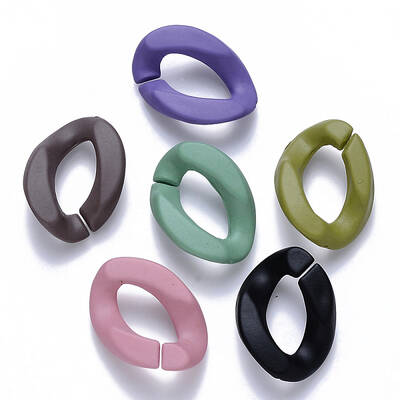Opaque Spray Painted Acrylic Linking Rings
