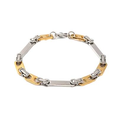 201 Stainless Steel Rectangle Byzantine Chain Bracelets