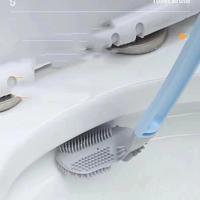1pc Wall Mounted Toilet Brush, Household Cleaning Brush, Bathroom Long Handle, No Dead Corners, Household Wall Mounted Cleani...