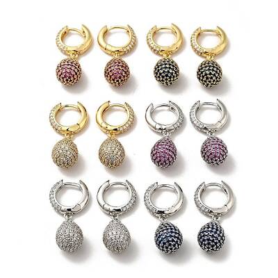 Cubic Zirconia Teardrop Dangle Hoop Earrings