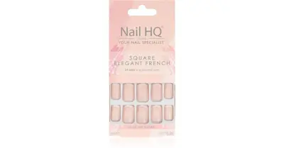 Nail HQ Square False Nails Elegant French 24pcs