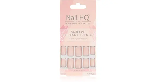 Nail HQ Square False Nails Elegant French 24pcs