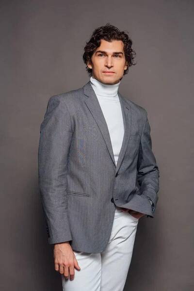 Mens Turtleneck With Blazer + Turtleneck Sweater
