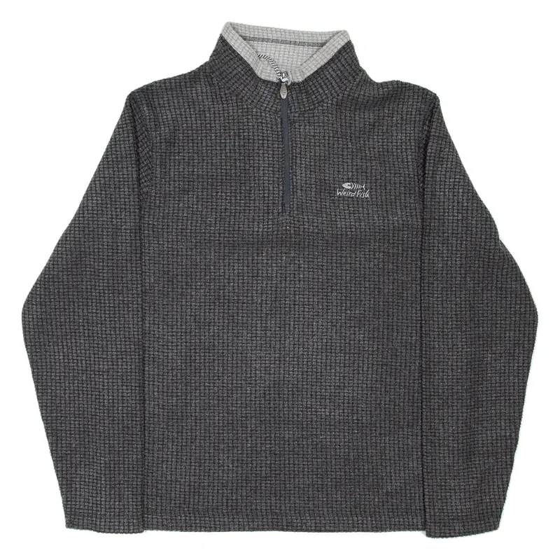 WEIRD FISH Mens Fleece Black 1/4 Zip L