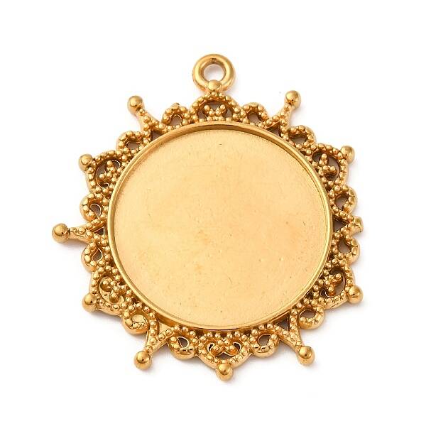 304 Stainless Steel Pendant Cabochon Settings