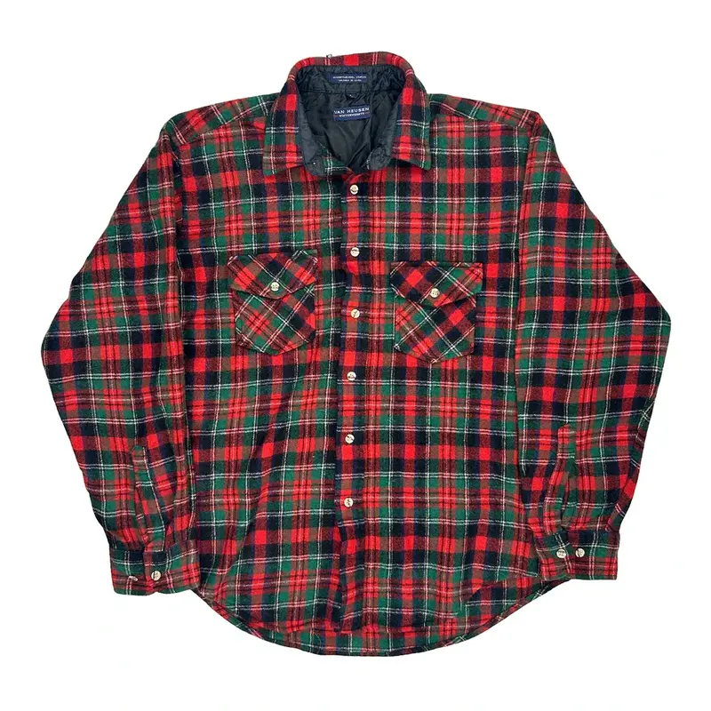 Van Heusen Checked Overshirt - Large Multicoloured Wool Blend