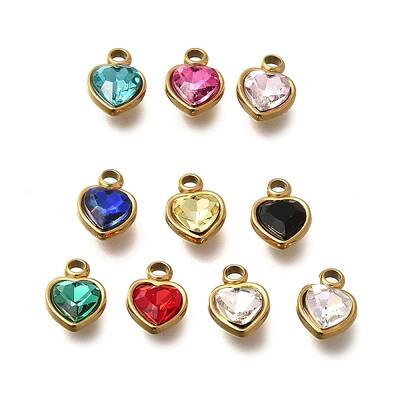 304 Stainless Steel with Rhinestone Pendants