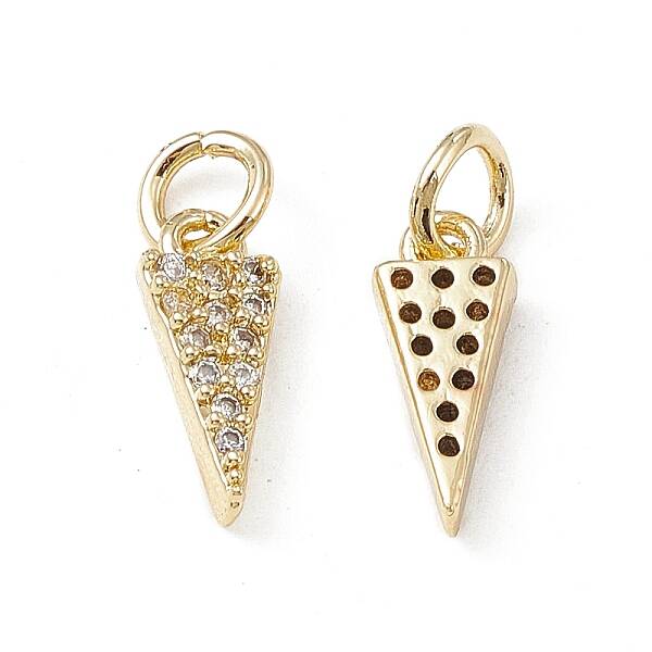 Brass Micro Pave Clear Cubic Zirconia Charms