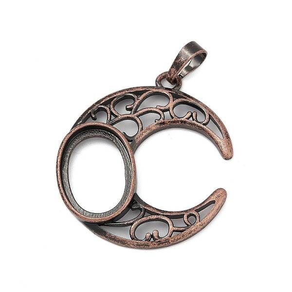 Moon Brass Pendant Cabochon Settings