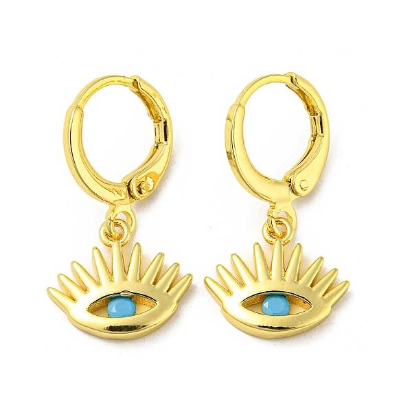 Real 18K Gold Plated Brass Dangle Leverback Earrings