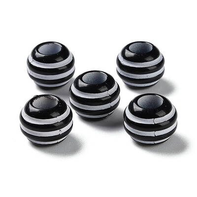 Spray Printed Opaque Acrylic European Beads