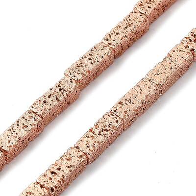 Electroplated Natural Lava Rock Beads Strands