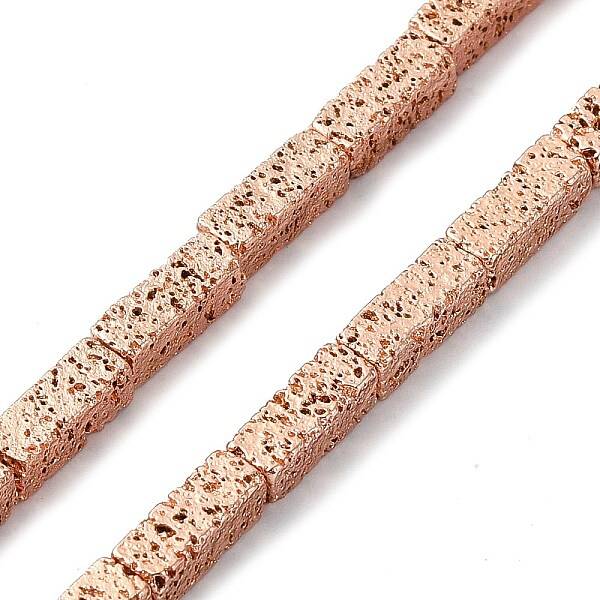 Electroplated Natural Lava Rock Beads Strands