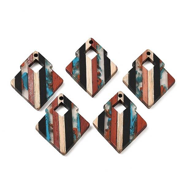 Transparent Resin & Walnut Wood Pendants