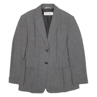 MAX MARA Blazer Knit Jacket Grey Wool Womens UK 10
