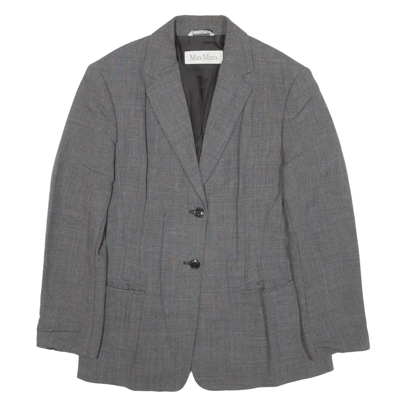 MAX MARA Blazer Knit Jacket Grey Wool Womens UK 10
