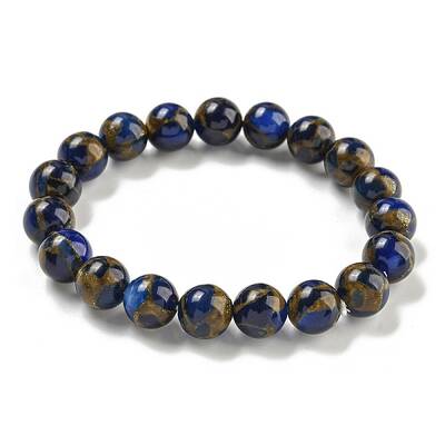 Round Synthetic Gold Clinquant Stone Stretch Bracekets
