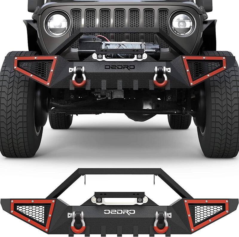 OEDRO Front Bumper for 2018-2025 Jeep Wrangler JL & Unlimited JLU (2/4 Doors), 2020-2025 Gladiator JT,with Winch Plate Mounti...
