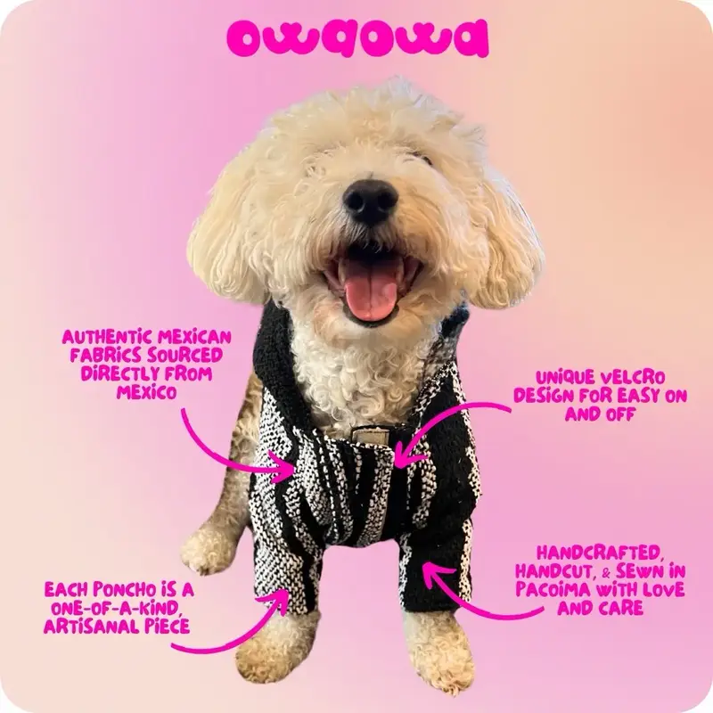 Handmade Velcro Dog + Cat Poncho - Cozy Fit for Dogs & Cats, One-of-a-Kind Fabric, Warm Dog Hoodie with Leash Hole, Large Dog...