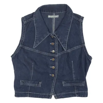 NAF NAF Denim Gilet Blue Womens XS