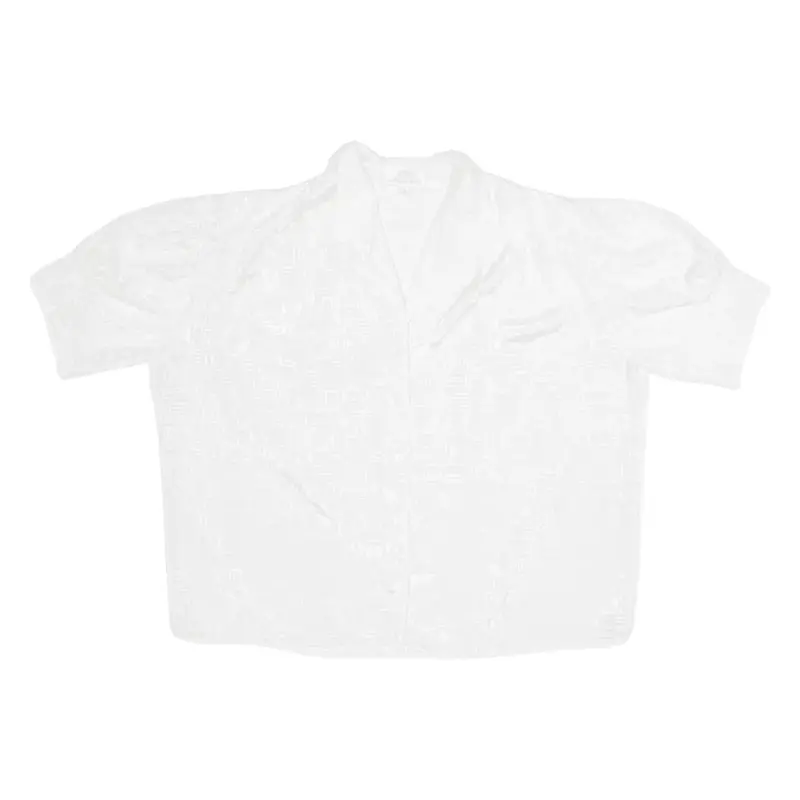 JACQUES BRITT Shirt White Geometric Short Sleeve Womens L