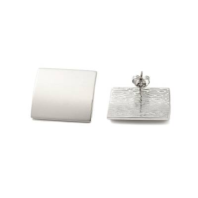 304 Stainless Steel Square Stud Earrings for Women
