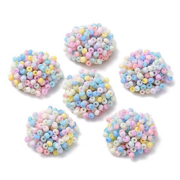 Glass Seed Beaded Cabochons