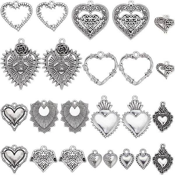 48Pcs 12 Style Tibetan Style Alloy Pendants Sets