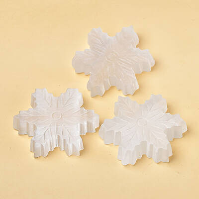 Gesso Christmas Snowflake Carved Figurines