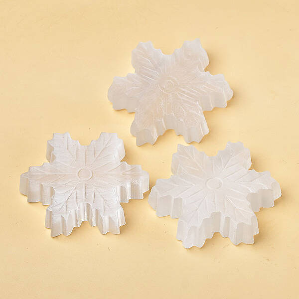 Gesso Christmas Snowflake Carved Figurines