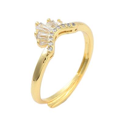 Crown Clear Cubic Zirconia Adjustable Rings