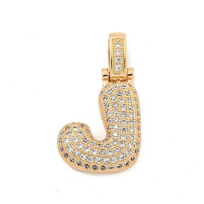 Brass Micro Pave Clear Cubic Zirconia Pendants
