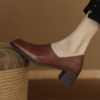 CHIKO Ashlan Square Toe Block Heels Pumps Shoes