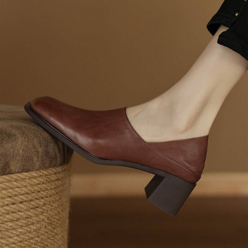 CHIKO Ashlan Square Toe Block Heels Pumps Shoes