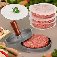 Non-stick Burger Press, Stainless Steel Hamburger Patty Maker with 100 Wax Papers, Burger Press for Grill Griddle Bbq Barbecu...