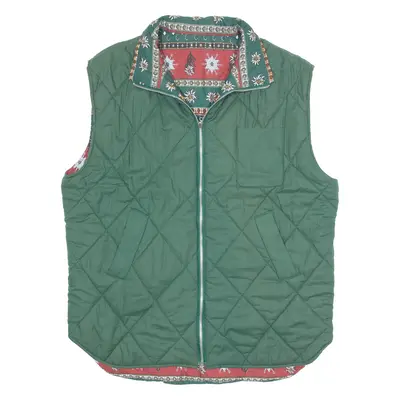 Womens Quilted Gilet Green L