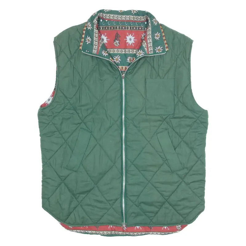Womens Quilted Gilet Green L