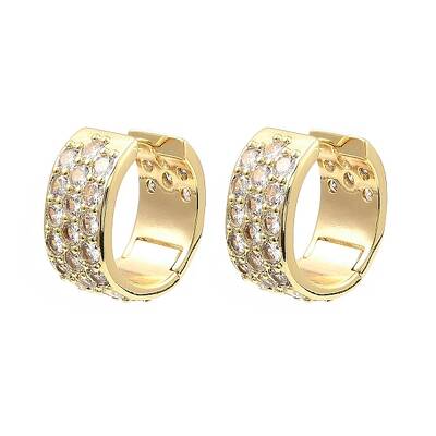 Brass with Cubic Zirconia Cuff Earrings