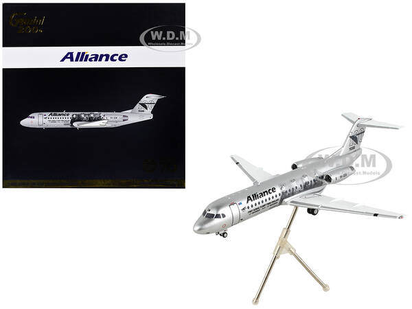 Fokker F70 Commercial Aircraft Alliance Airlines - 100 Years First Flight from England Silver Metallic Gemini 200 Series 1/20...