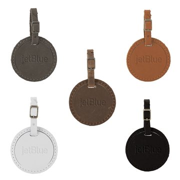 50 Custom Culver Round Leather Luggage Tag